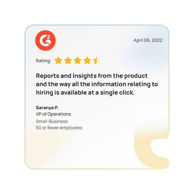 Customer review on G2